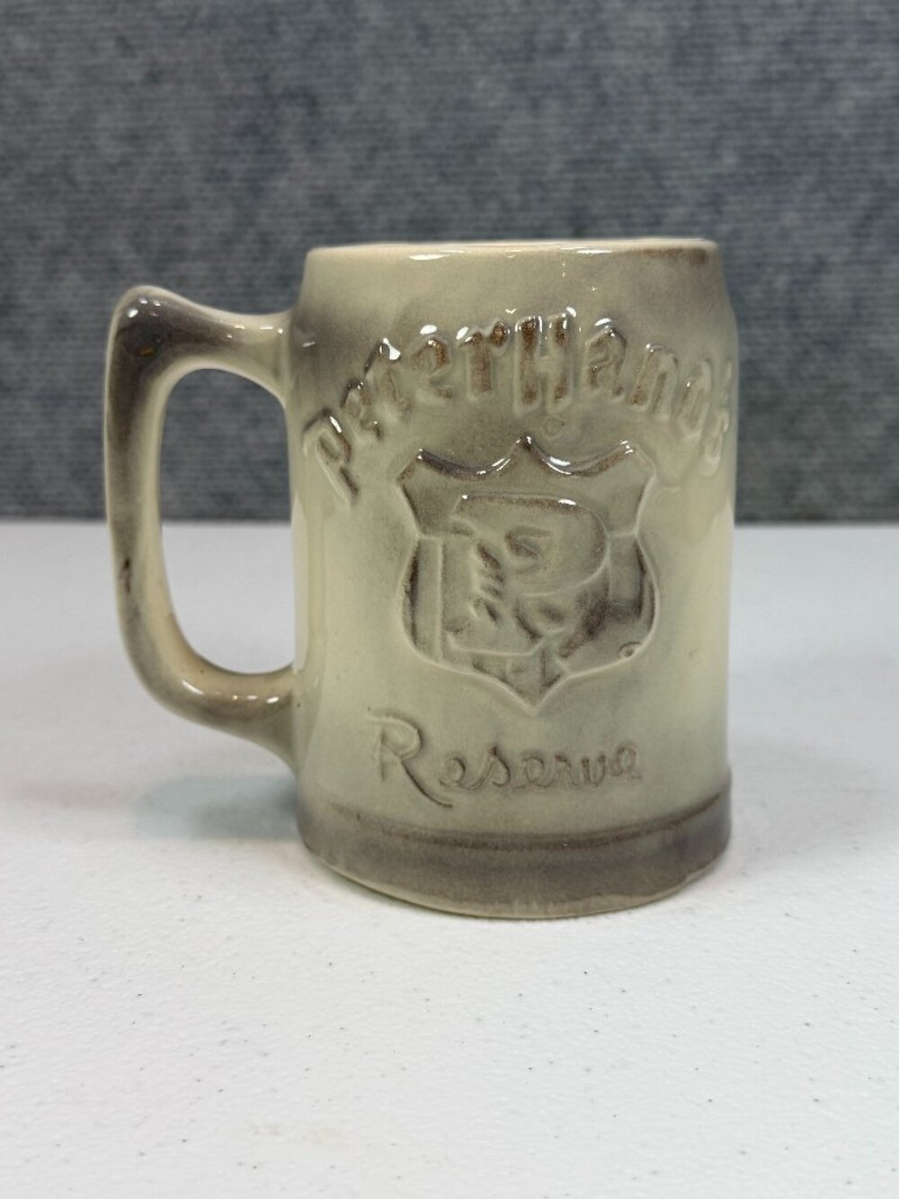Vintage Peter Hand Brewing Co Reserve Beer Stein Mug Chicago Breweriana Embossed